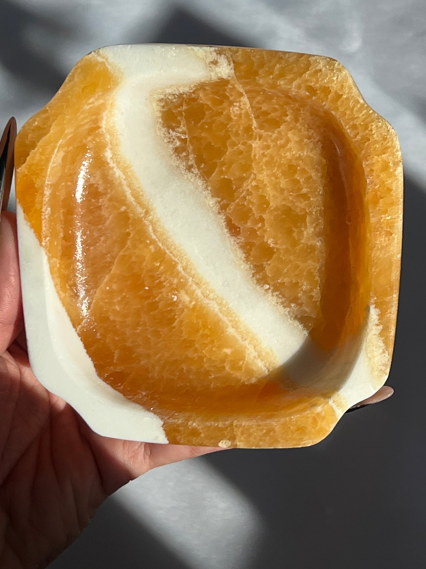 “Pumpkin Patch” Juicy Banded Orange Calcite Bowls
