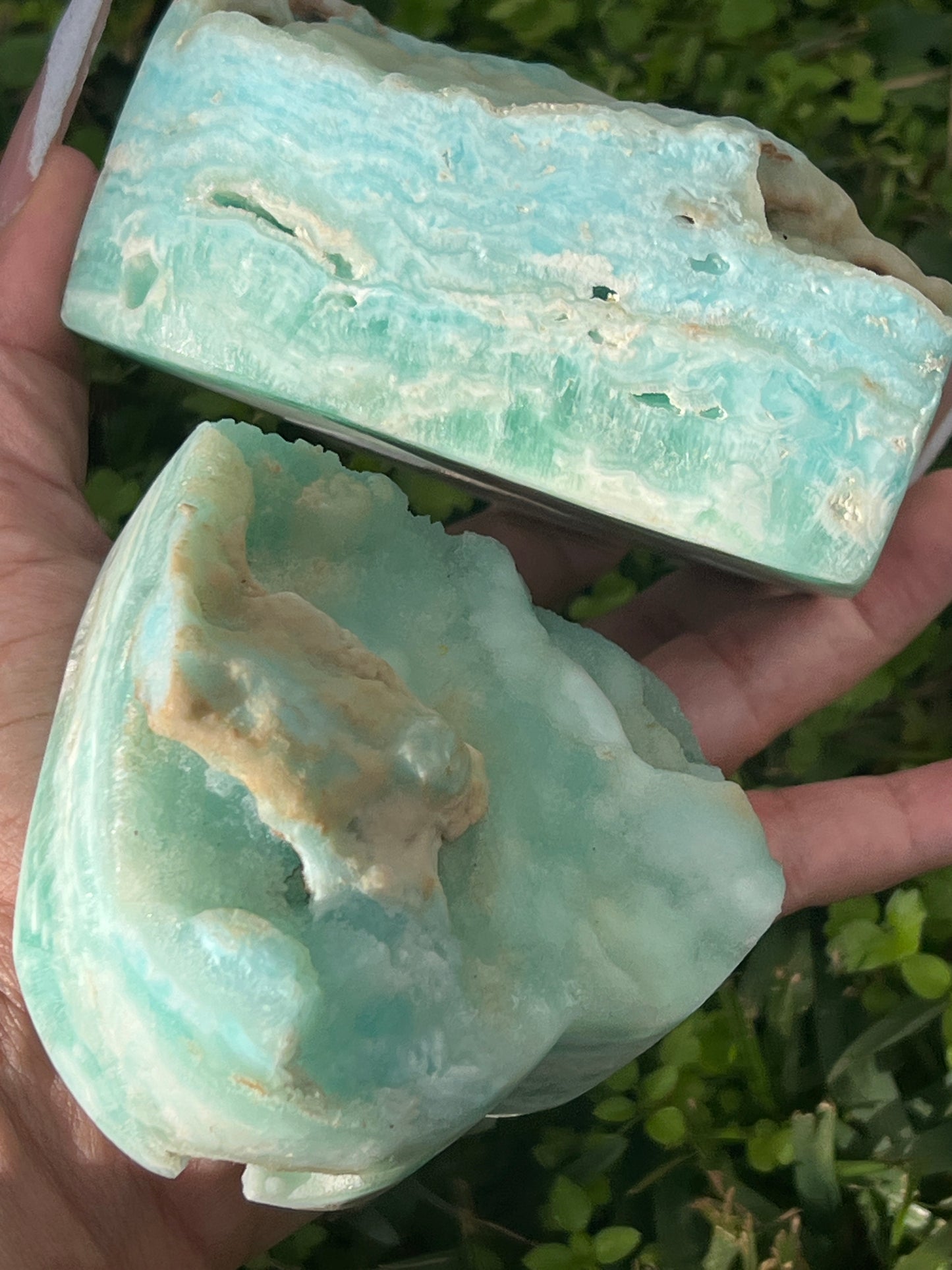 “Sea & Swoon” Druzy Blue Aragonite Hearts