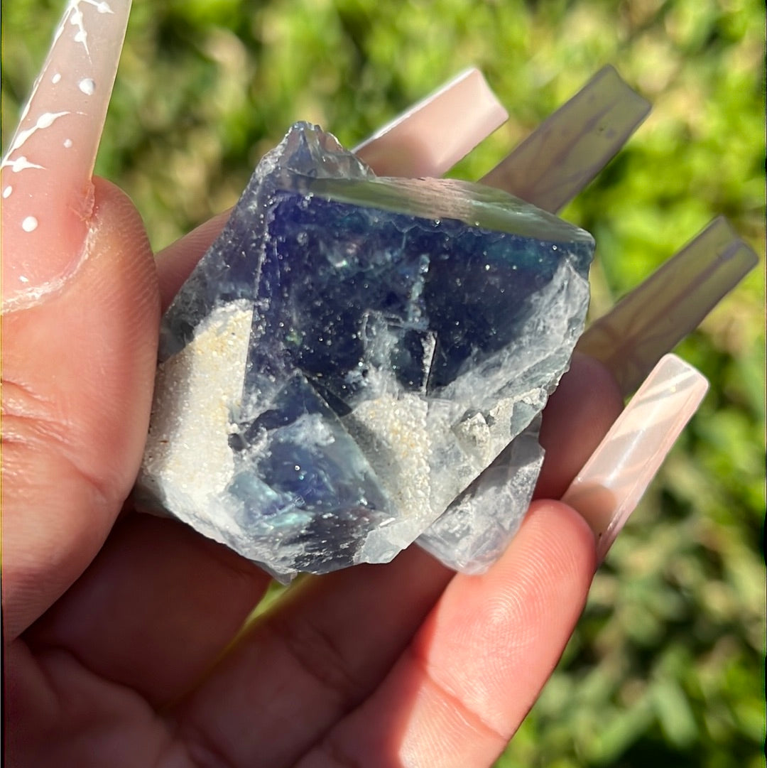 “Cyan Seas” Color-Changing Nigerian Fluorite Chunks