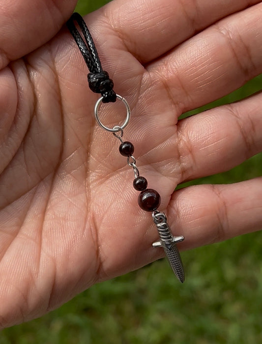 “Valor” Adjustable Cord Garnet Necklace