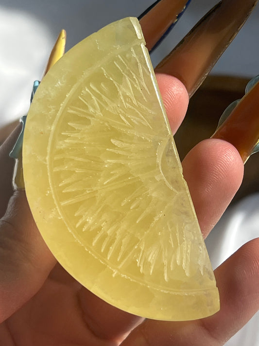 “Citrus Soleil” Lemon Calcite Lemon Slices