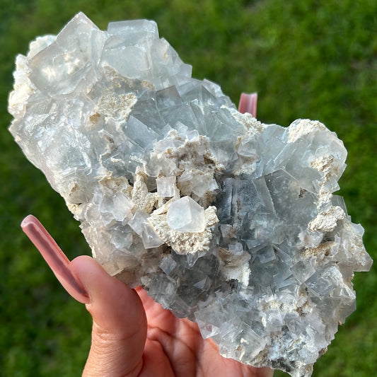 Lavender Gray Xianghualing Fluorite Cluster LGXF