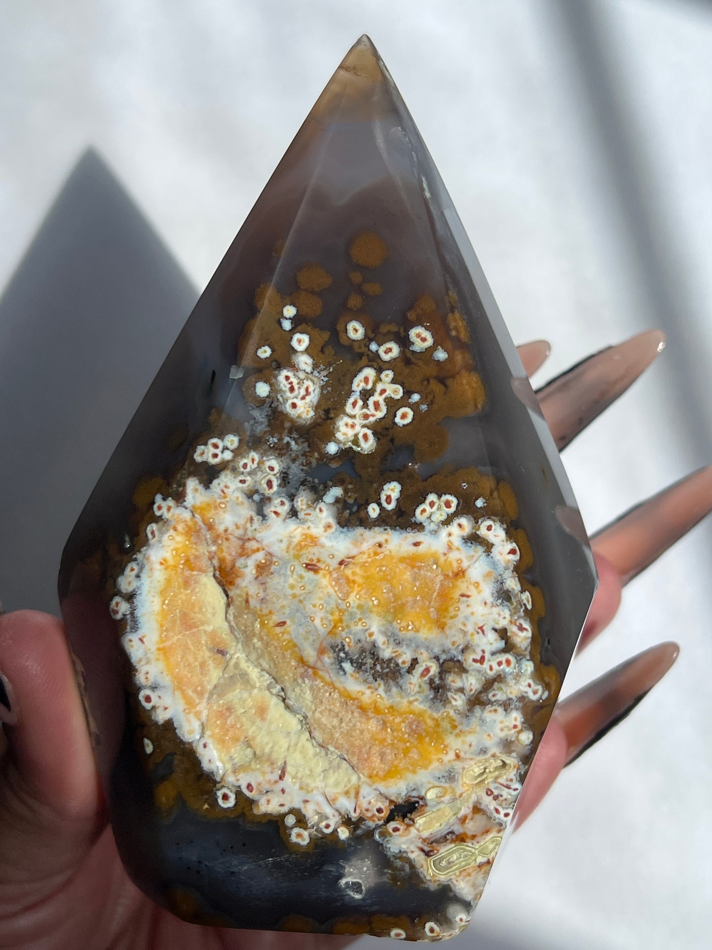“Sorceress Spire” Dendritic Druzy Agate Cutbase