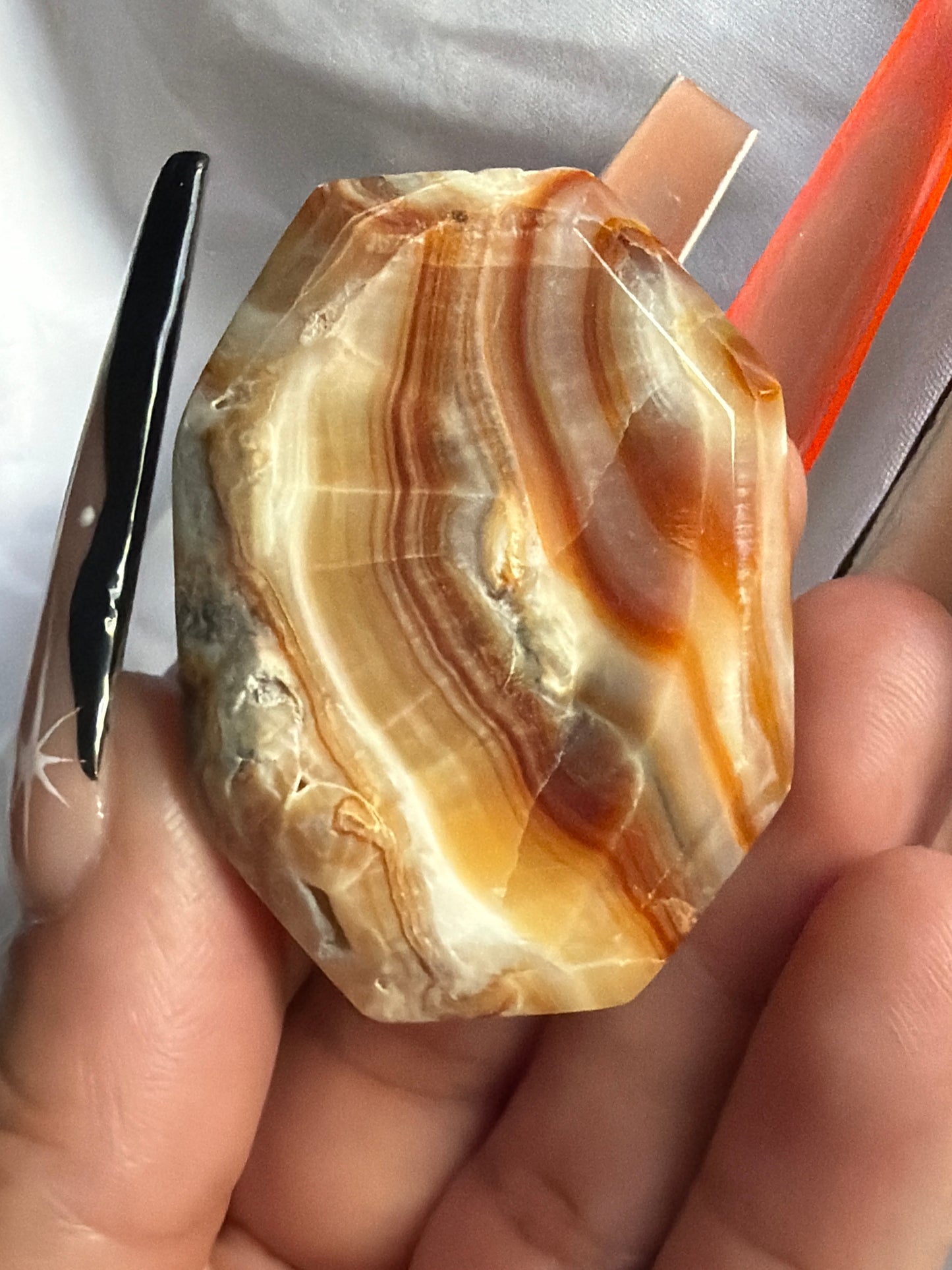 “Evolution” Faceted Crystal Palm Stones