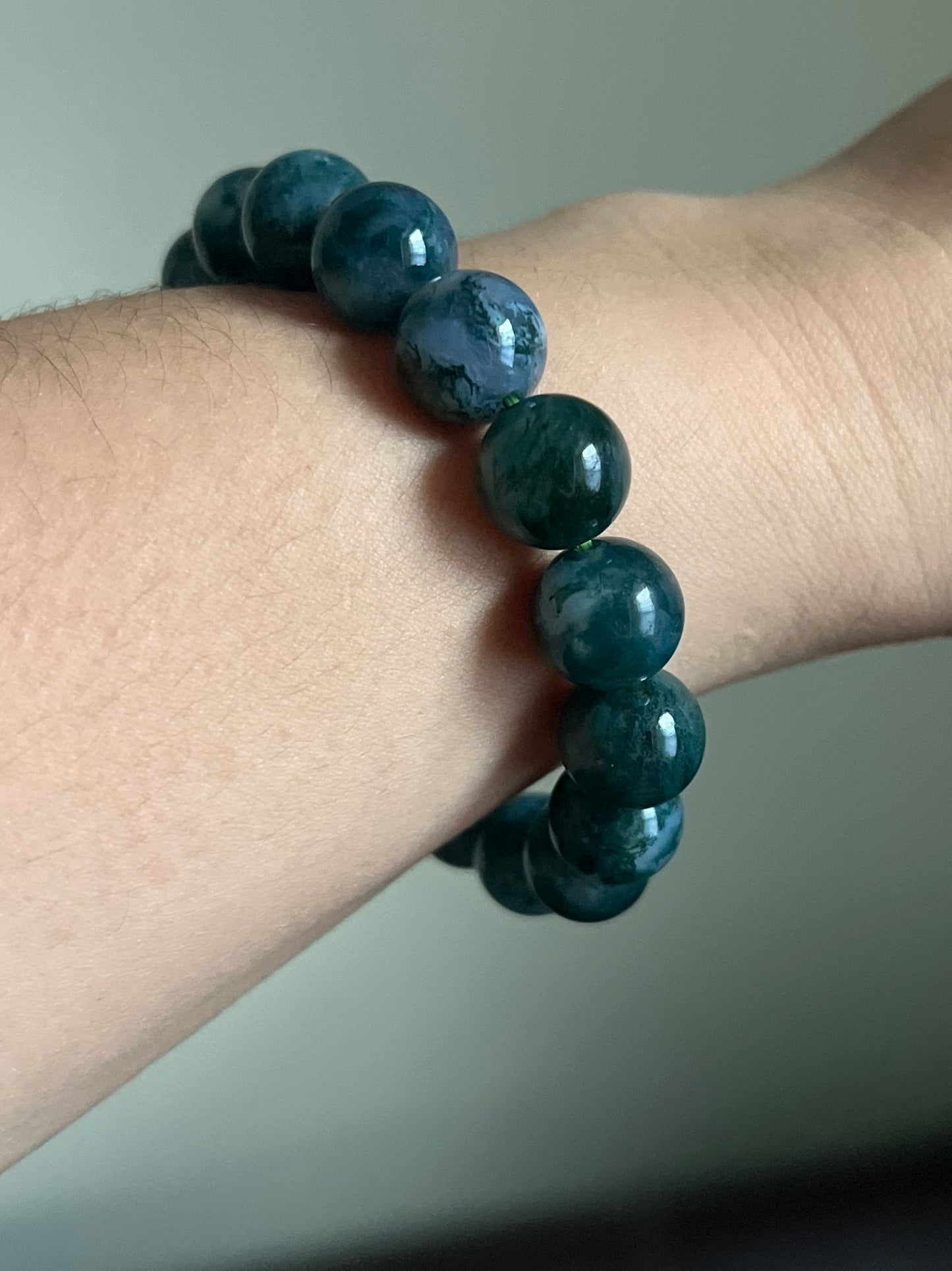 “Twilight Meadow” Moss Agate Bracelet