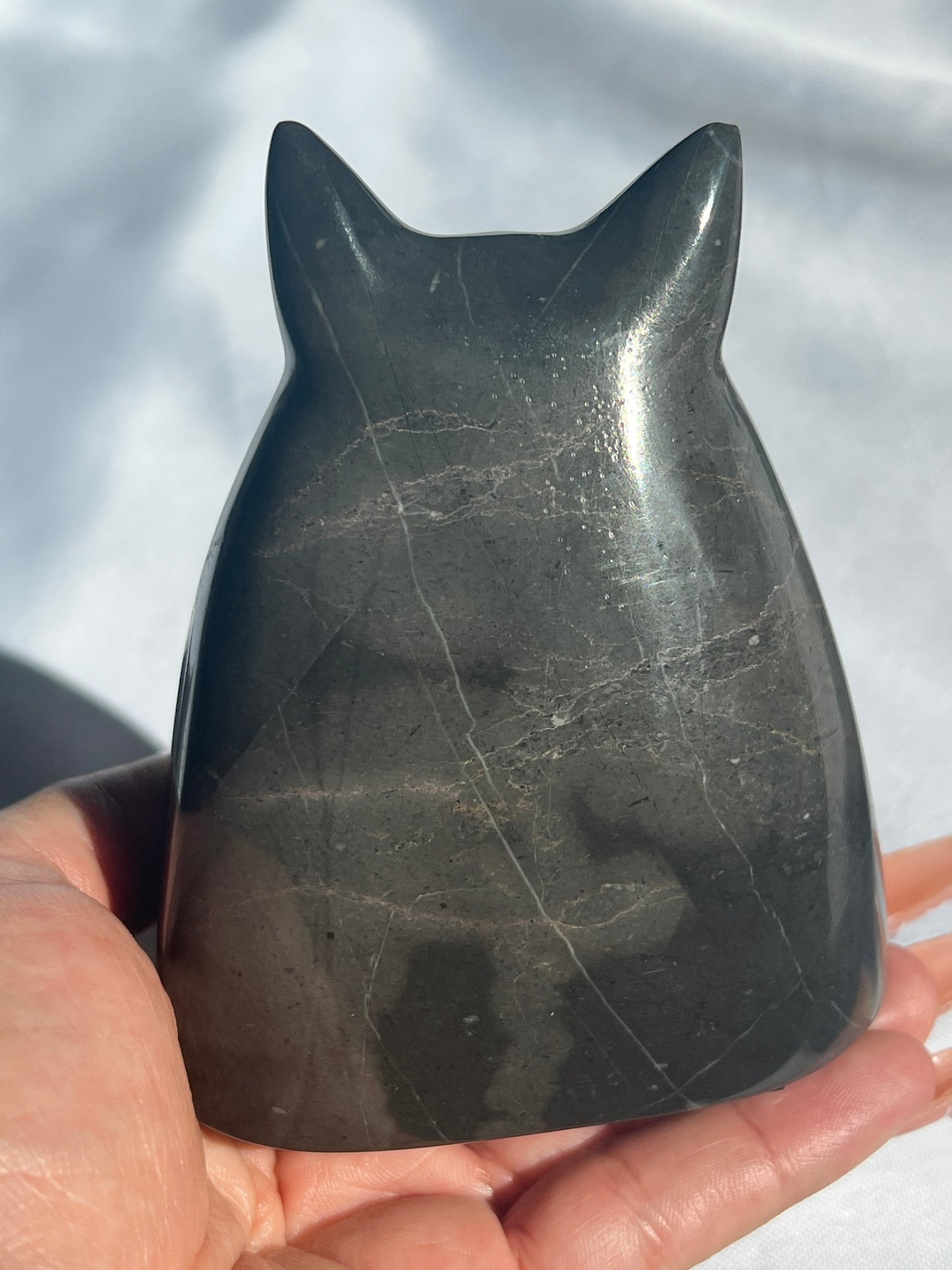 “Purr-ty” Black Marble Ghost Kitty