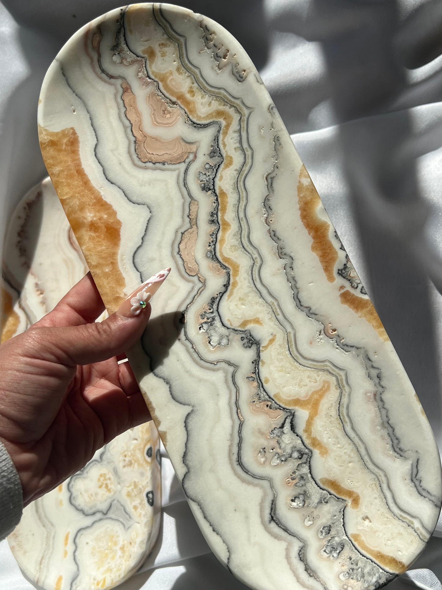 “Orange Creme” Large Onyx & Calcite Trays