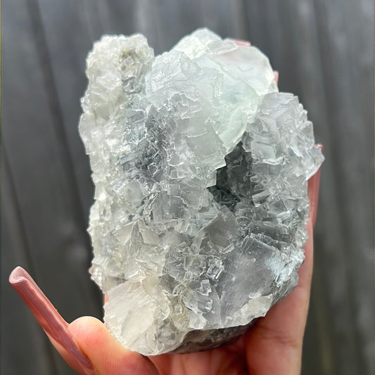 Mint Green and Gray Xianghualing Fluorite Cluster MGGXF