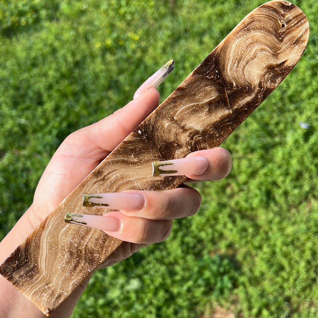 “Hazelnut Truffle” Chocolate Calcite Incense Holders