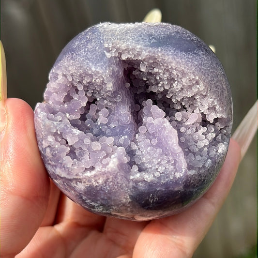 “Jellyfish Grotto” Grape Agate Sphere