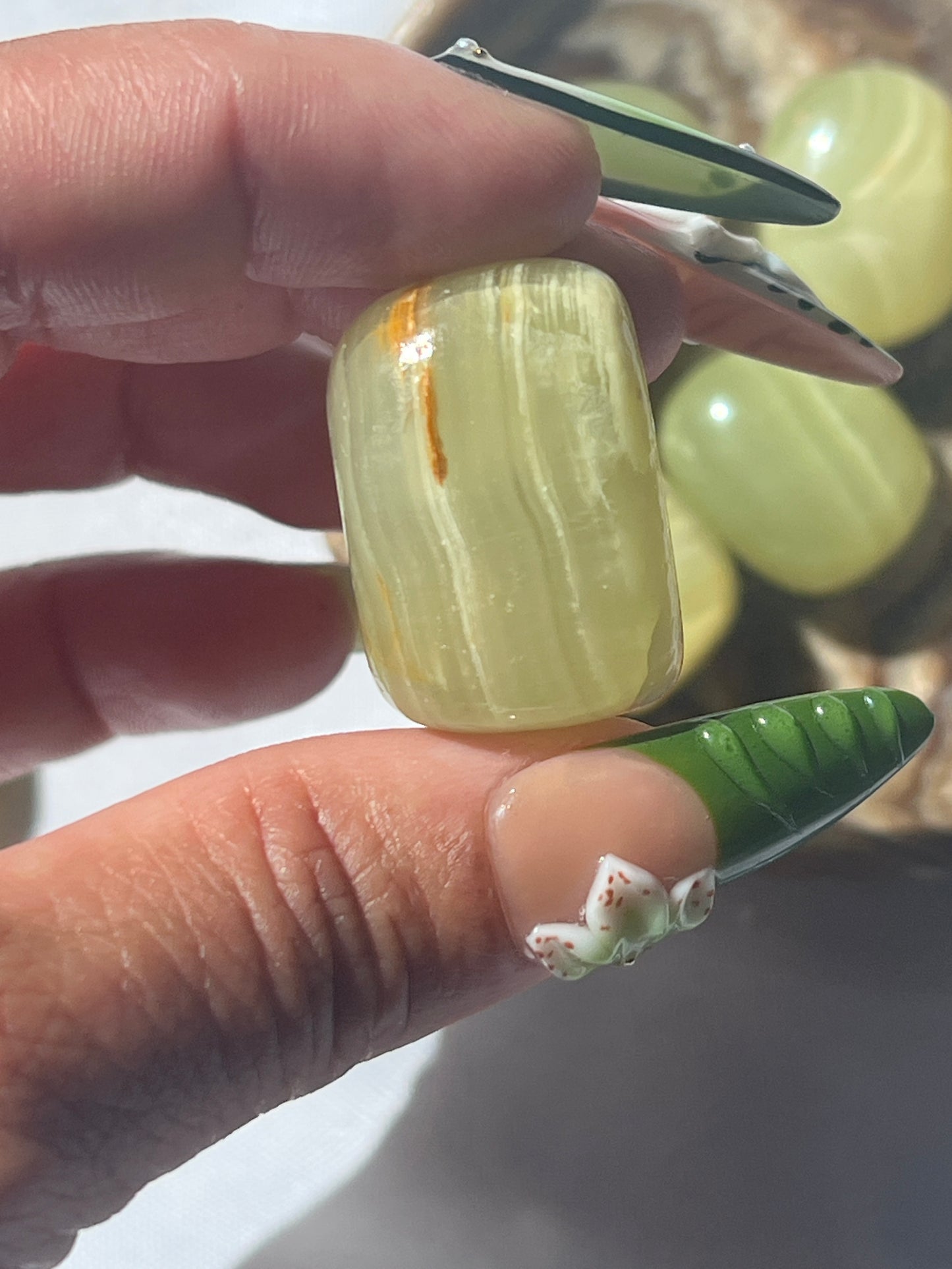 “Lime Juice” Green Onyx Tumbles