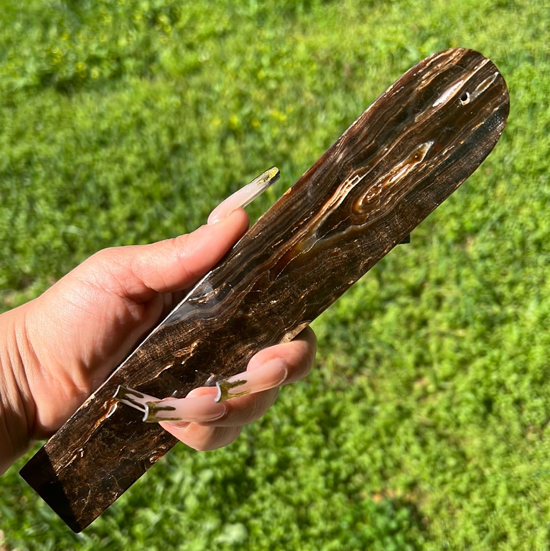 Dark Chocolate Calcite Incense Holders
