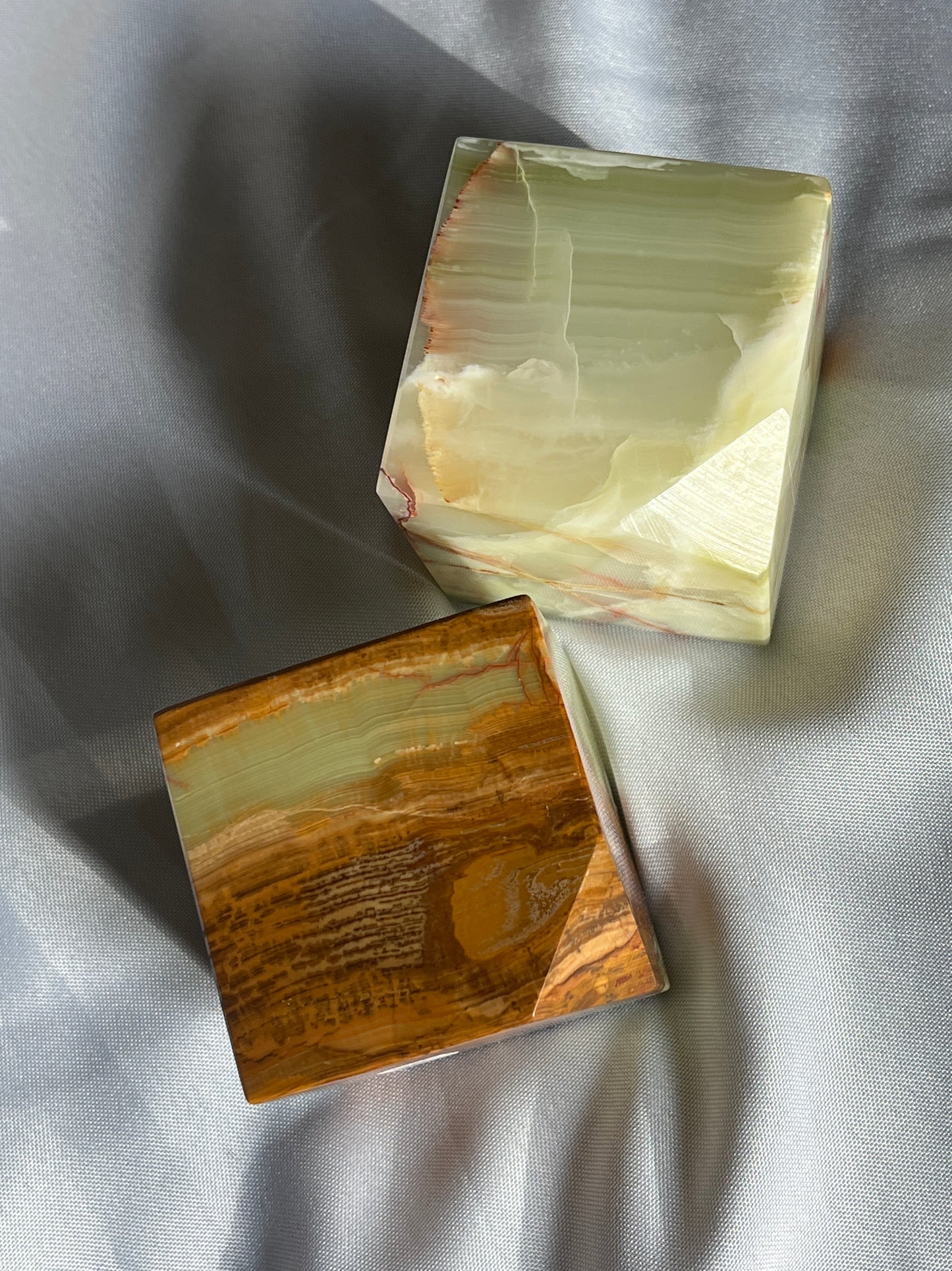 “Sage Daze” Green Onyx Floating Cubes