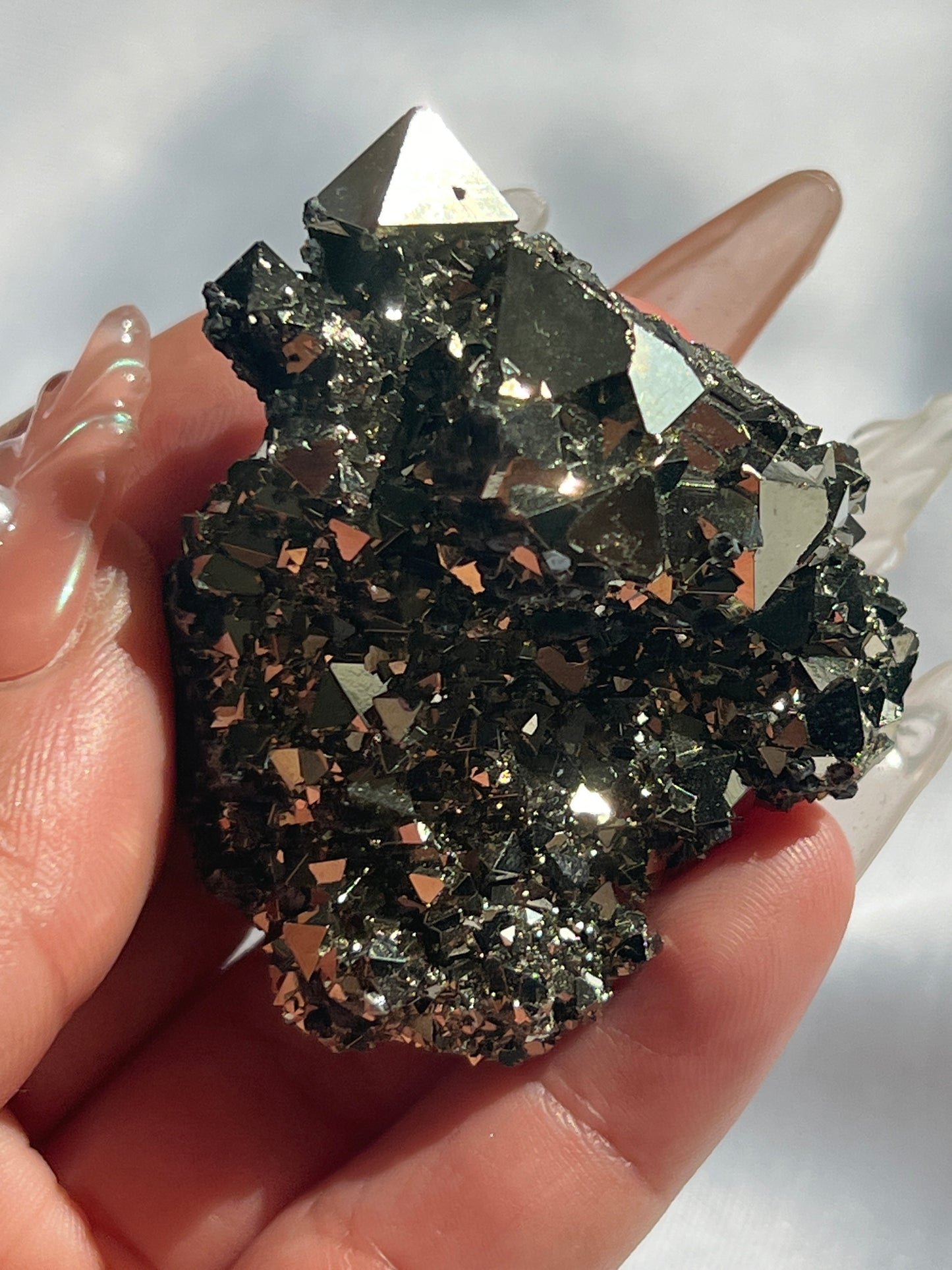 “Golden Glow” Peruvian Octahedral Pyrite Clusters