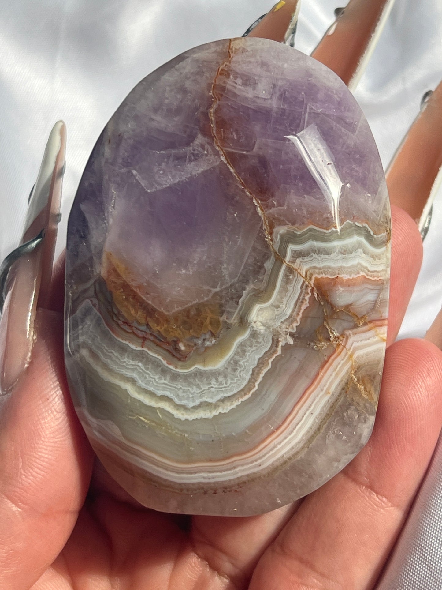 “Earthly Wisdom” Amethyst and Agate Palm Stones