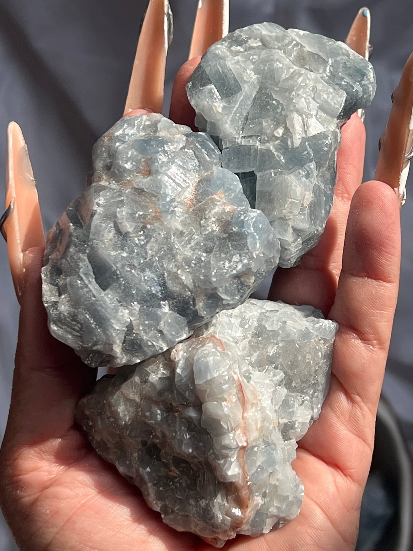 “Wispy Waves” Blue Calcite Chunks