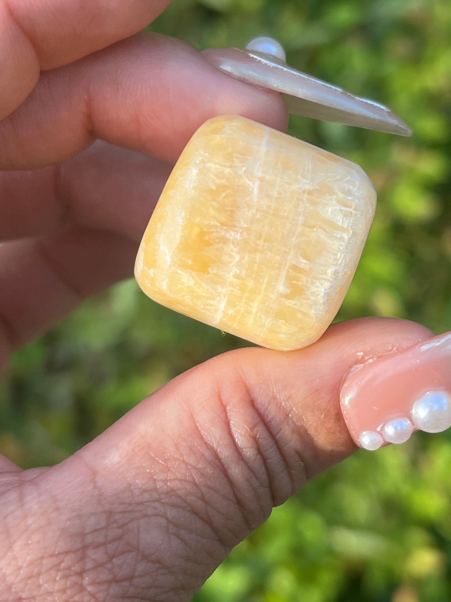 “Candied Mango” Mango Calcite Tunbles