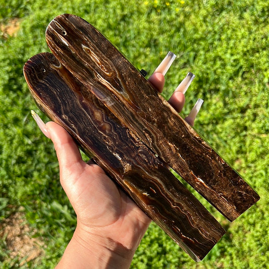 Dark Chocolate Calcite Incense Holders