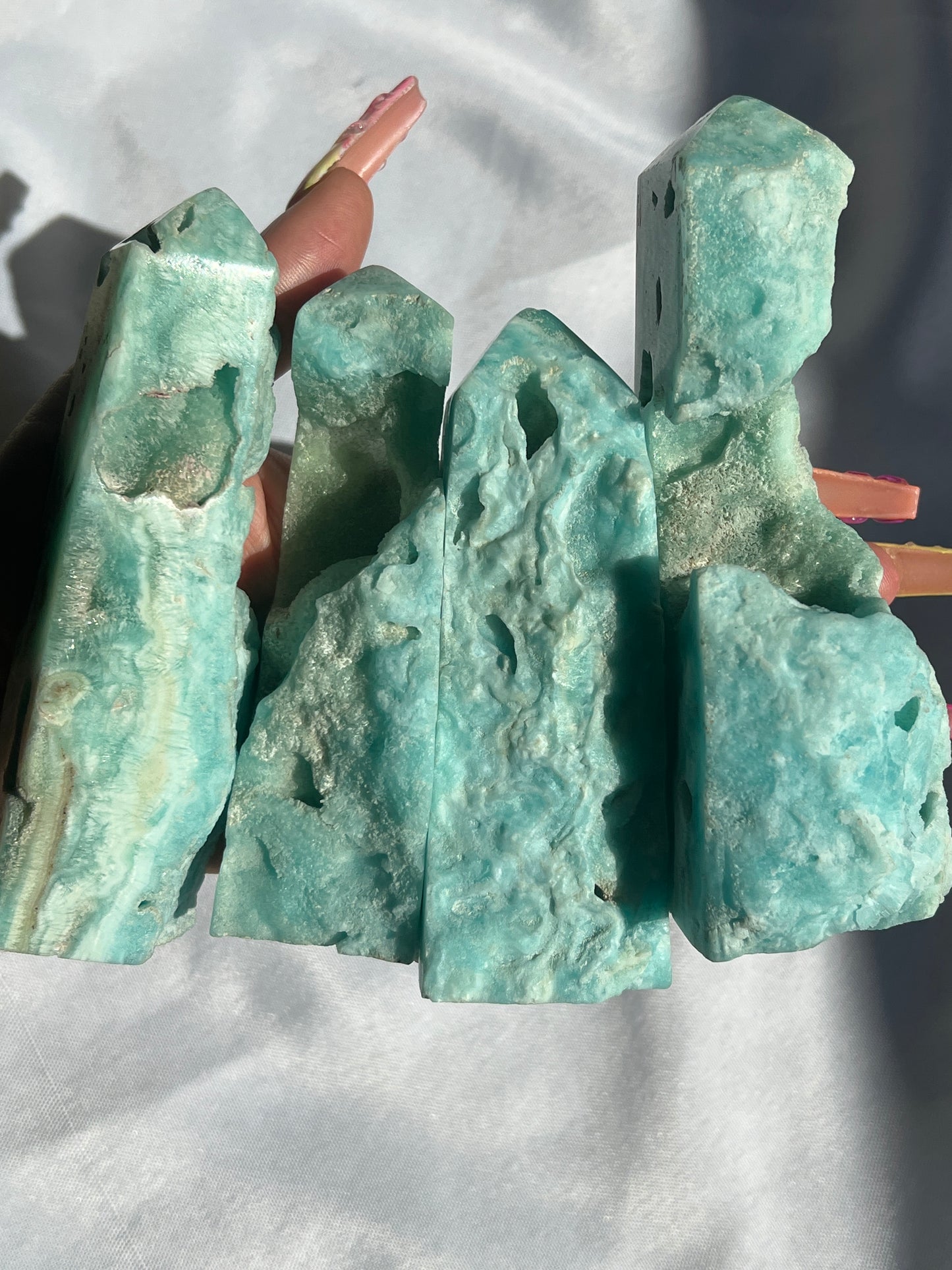 “Oceanfront” Druzy Blue Aragonite Towers