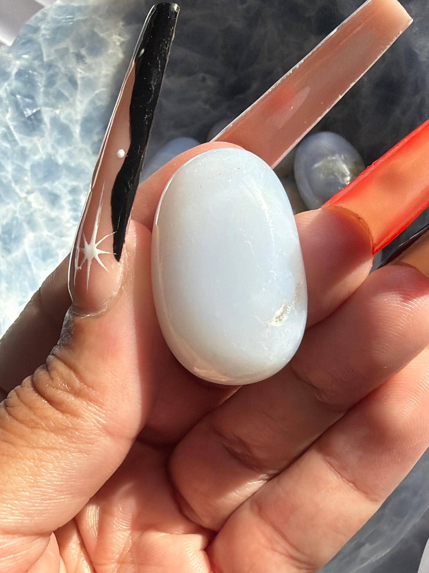“Baby Blues” Blue Chalcedony Tumbles
