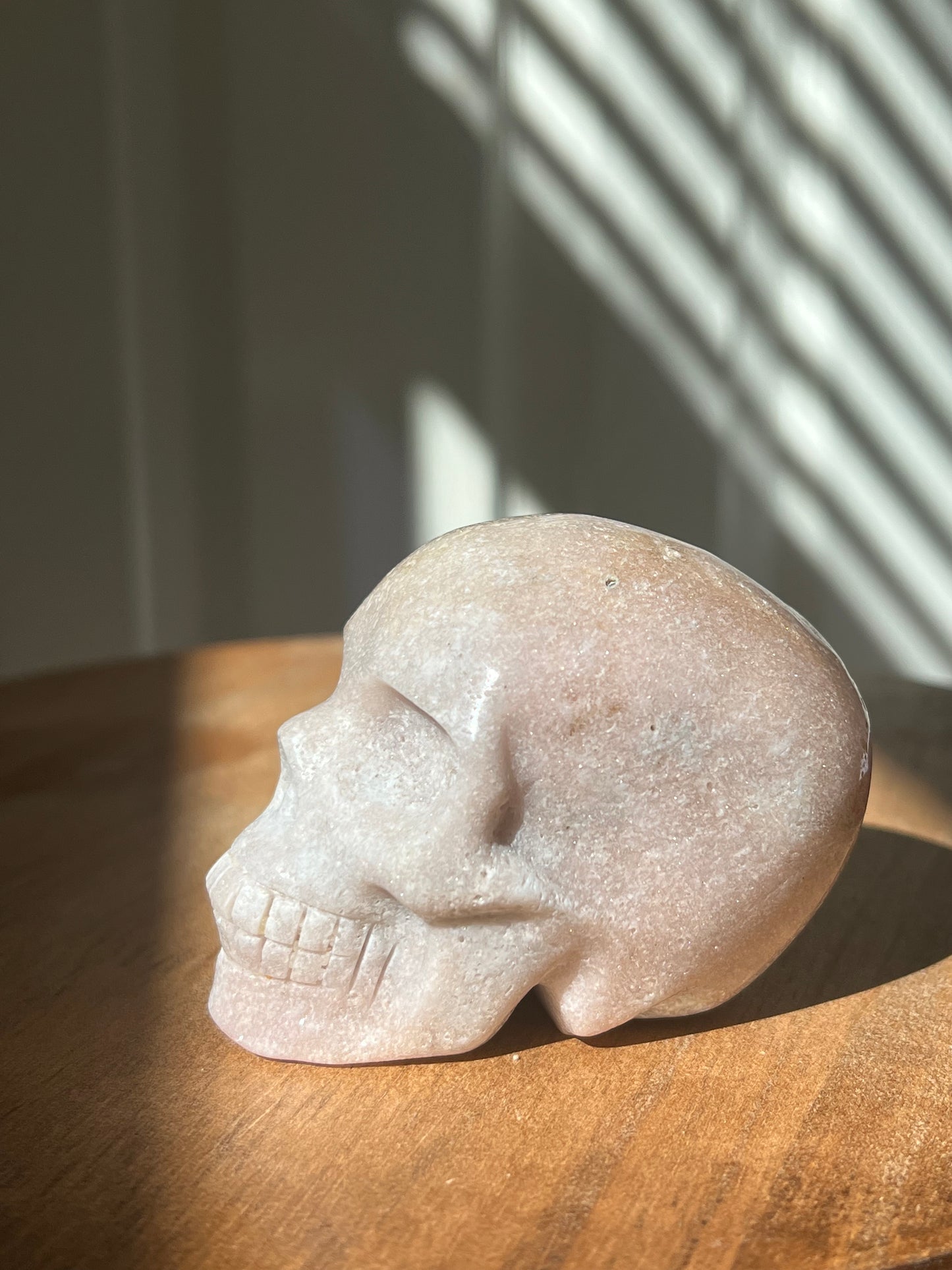“Earl” Sparkling Pink Amethyst Skull