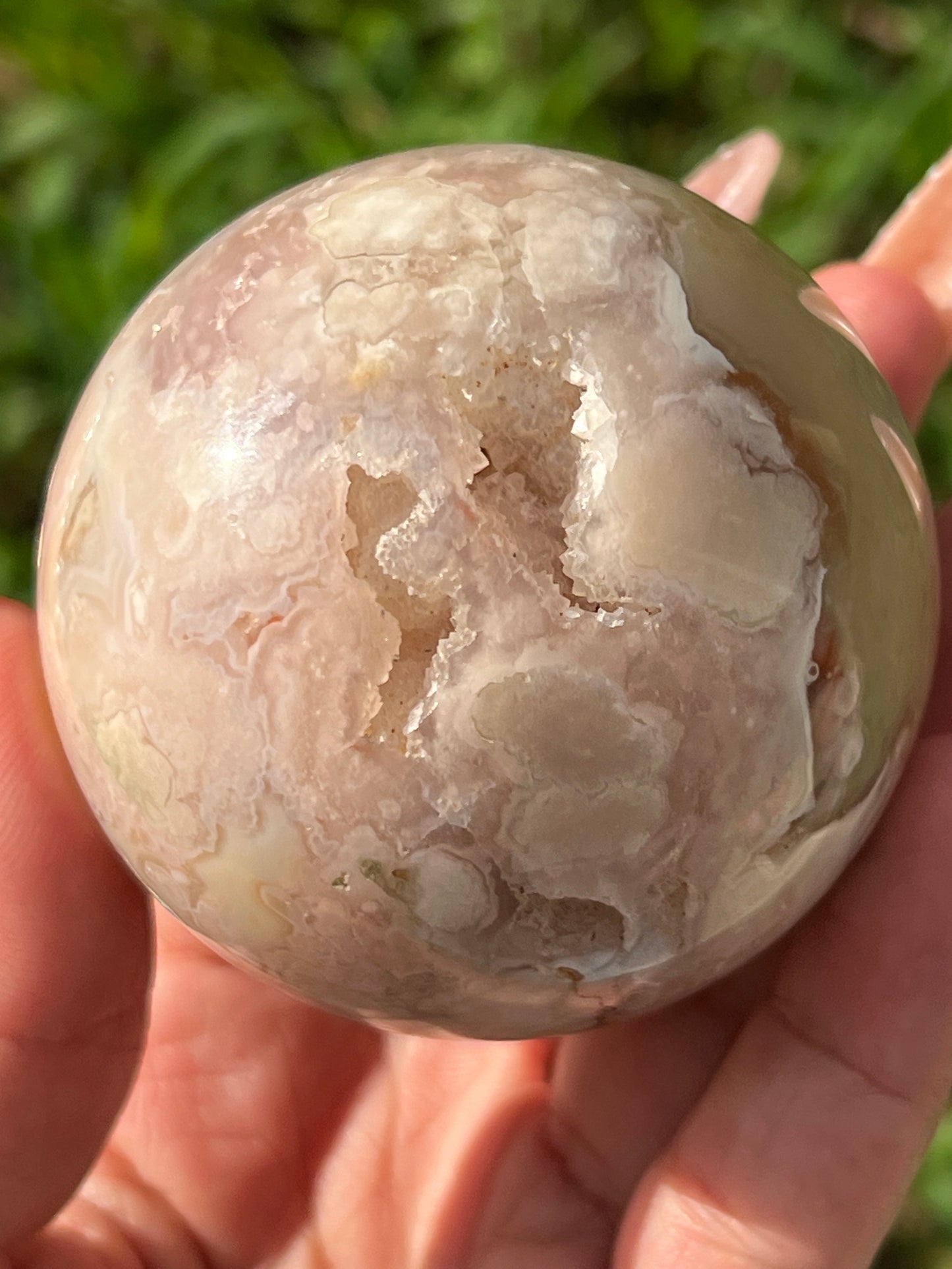 “Dream Flora” Pink Amethyst & Flower Agate Sphere