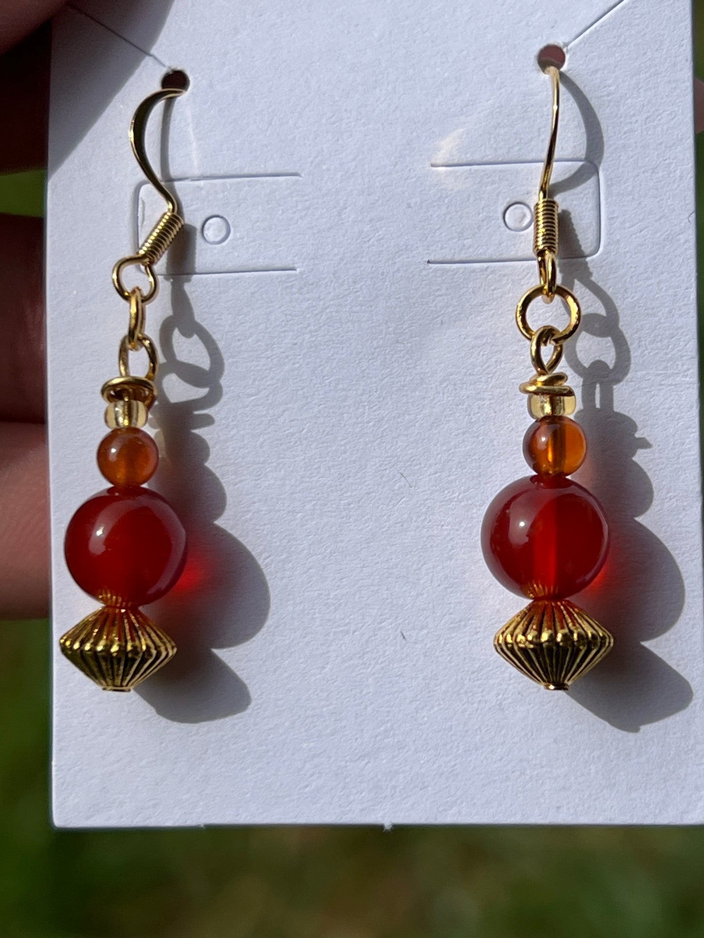 “A Touch of Spice” Hessonite Garnet and Carnelian Earrings