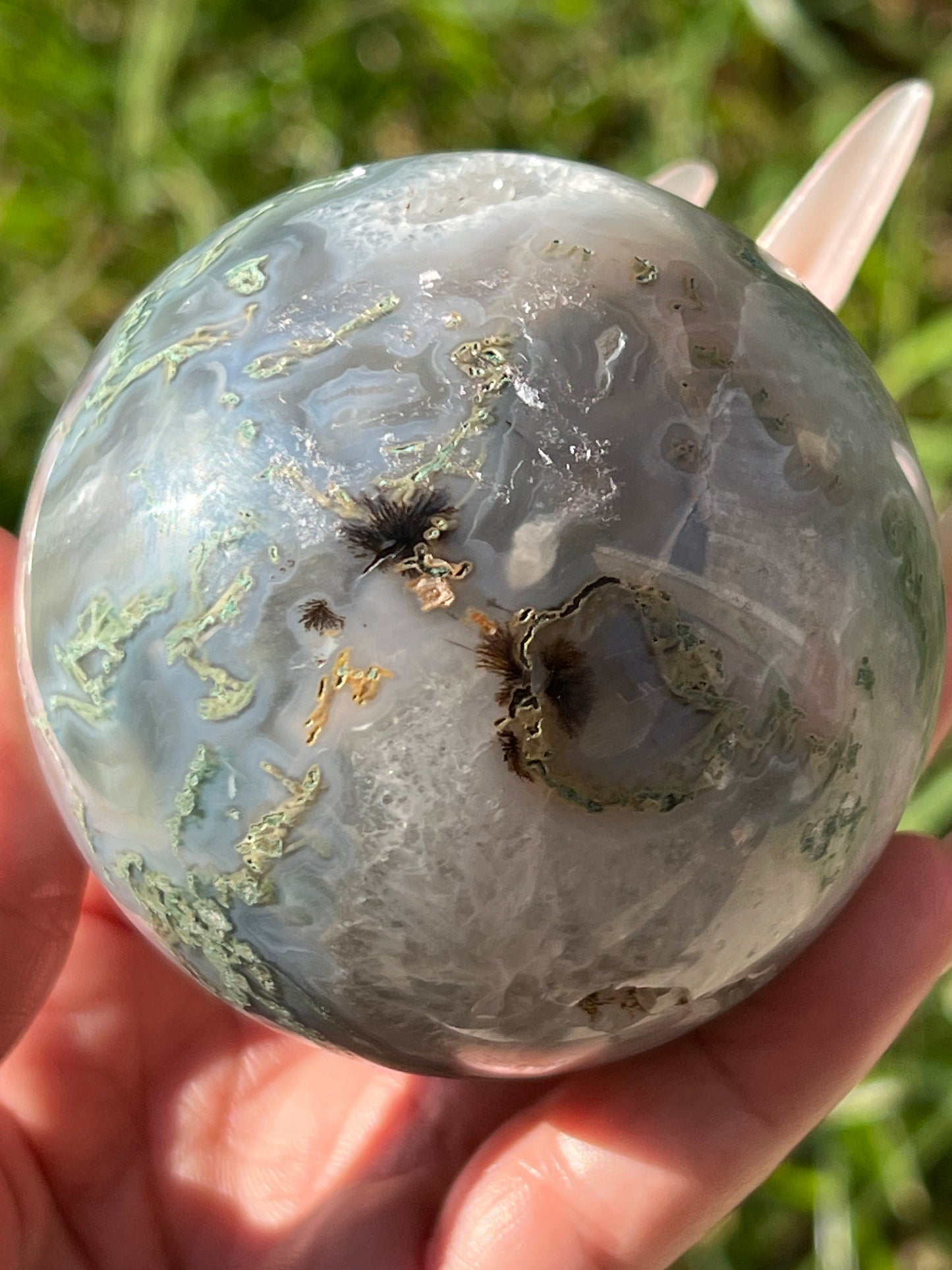 “Enchantment” Moss Agate Sphere