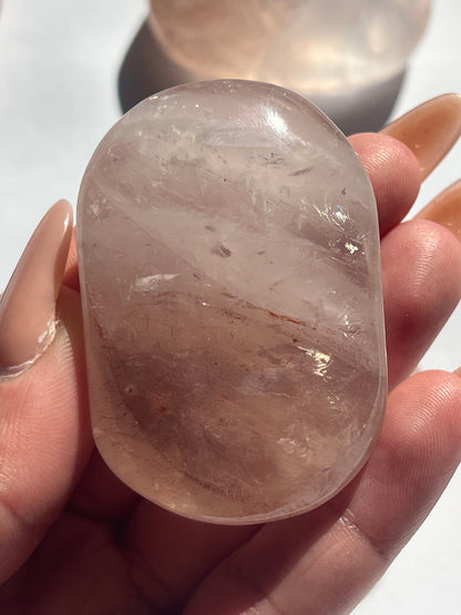 “Love Spell” Rose Quartz & Fire Quartz Palm Stones