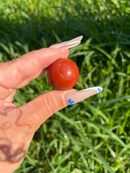 “Glazed Cherries” Red Jasper Spheres