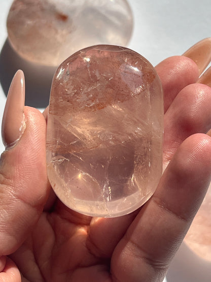 “Love Spell” Rose Quartz & Fire Quartz Palm Stones