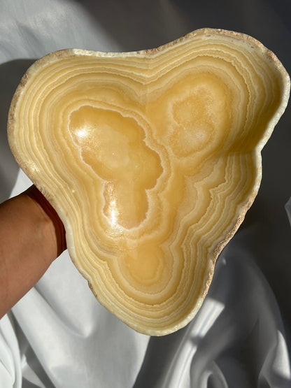 “Fresh Fruit” Banded Orange Calcite Bowl