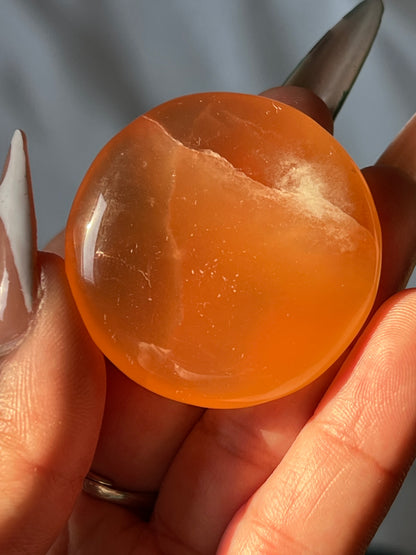 “Sweet & Sticky” Small Honey Calcite Palm Stones
