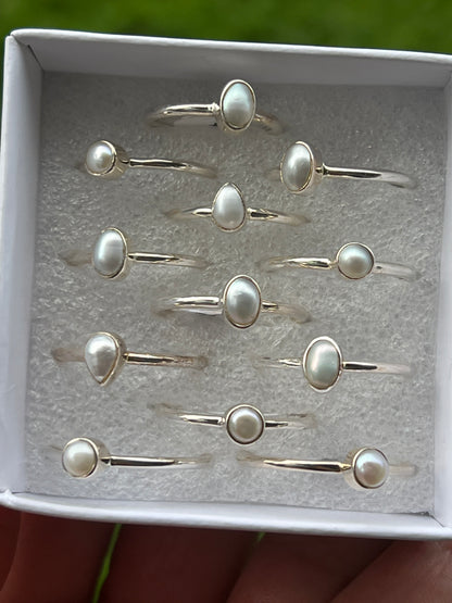 “Timeless” Pearl Rings