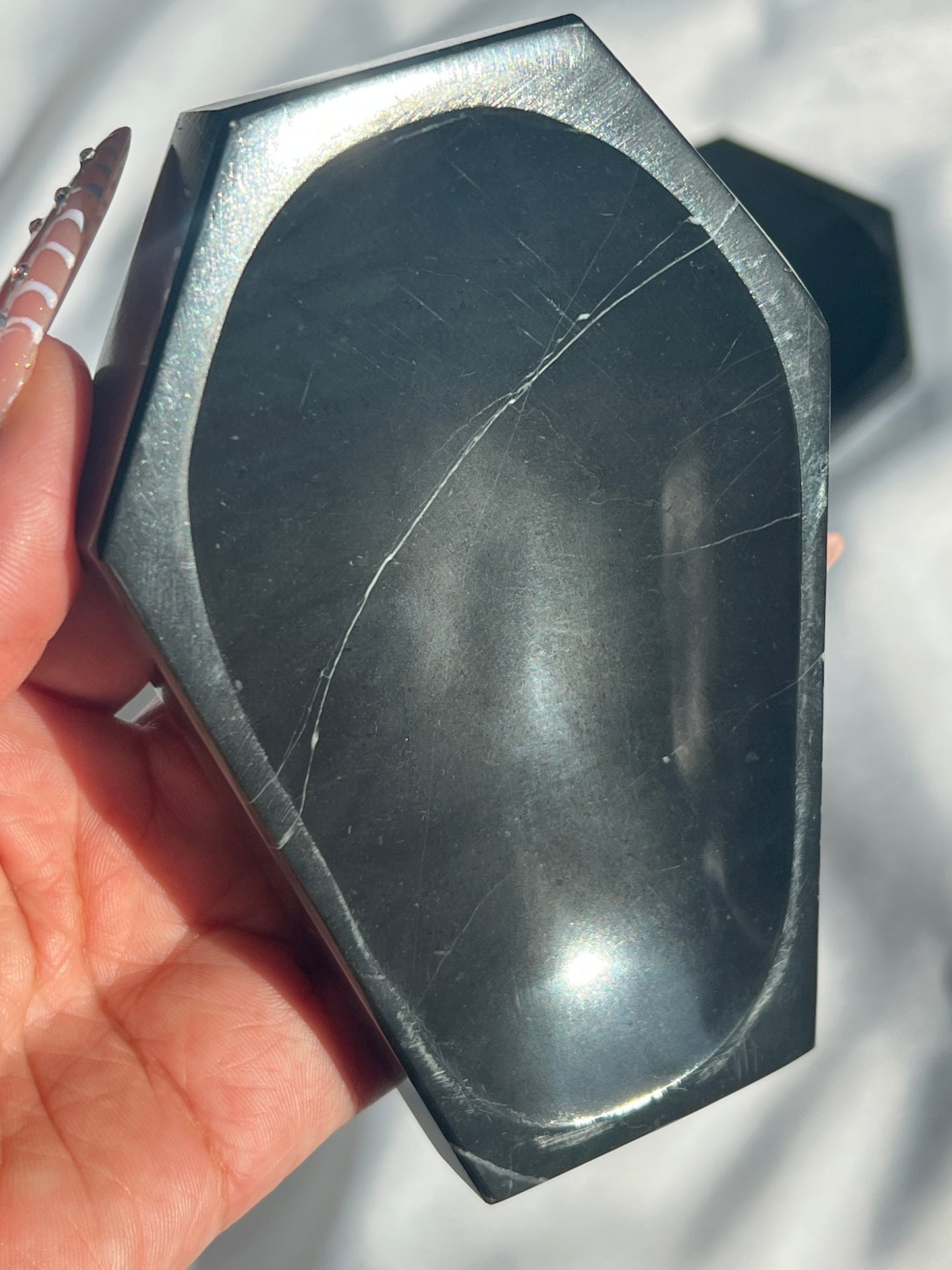 “Darkest Night” Black Marble Coffin Dishes