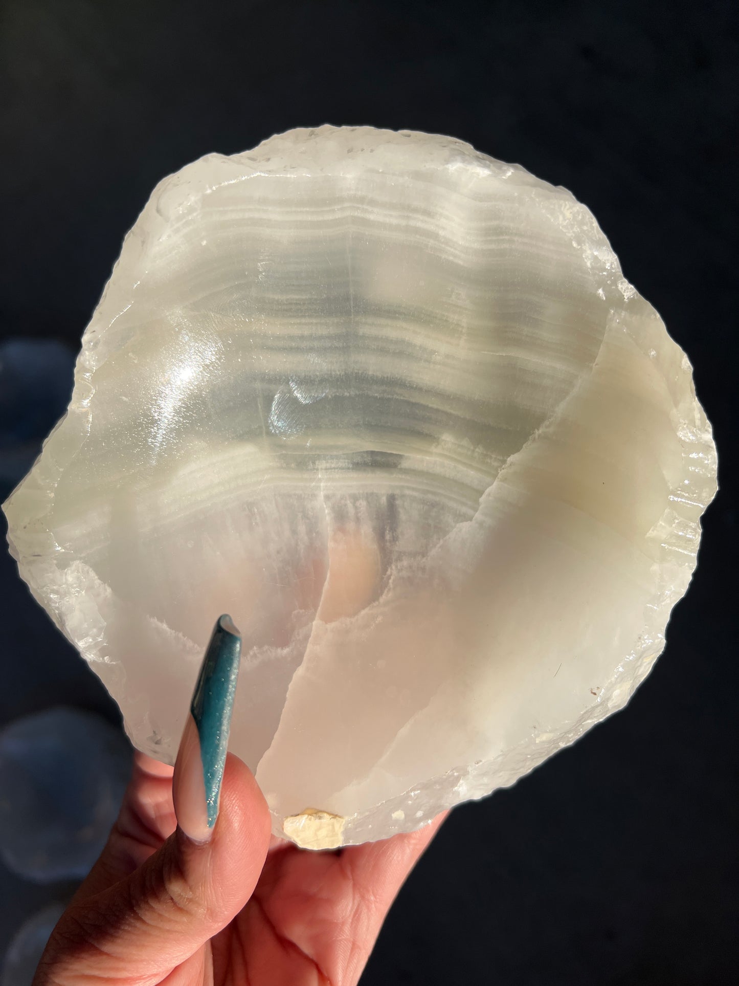 “Foggy” Milky White Calcite Bowls