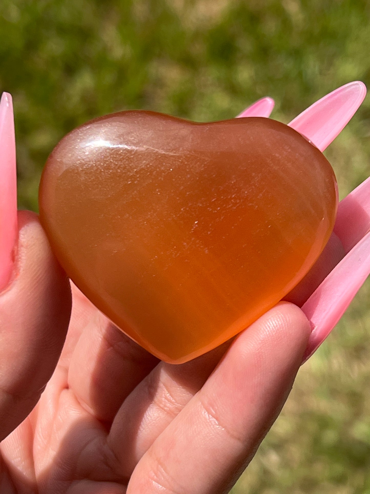 “Sweethearts” Honey Calcite Hearts