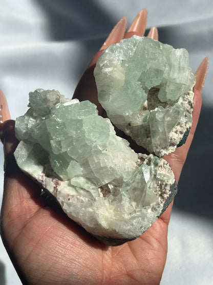 “Fresh Mint” Himalayan Green Apophyllite Clusters