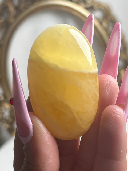 “Honeybee” Honeycomb Calcite Palm Stones from Utah