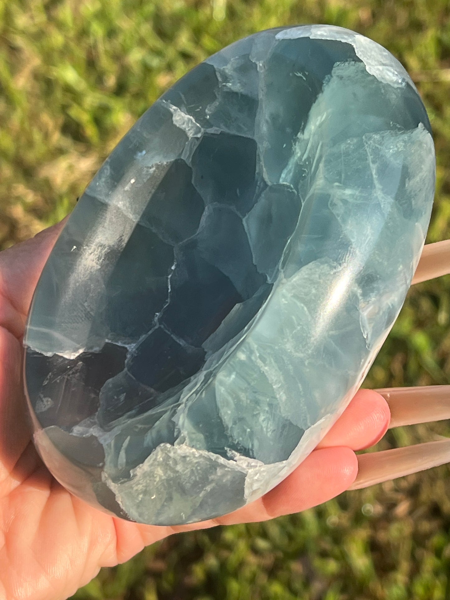 “Oceanic” Blue-Green Fluorite Bowl