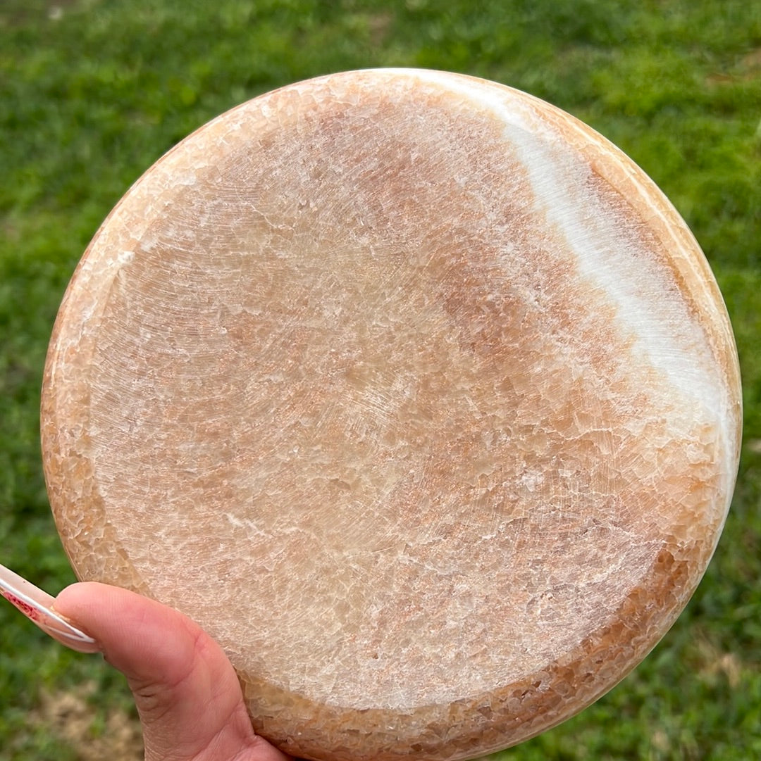 “Sunburst” Orange Calcite Dish/Bowl