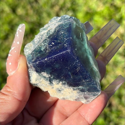 “Metamorphic” Color-Changing Nigerian Fluorite Chunks