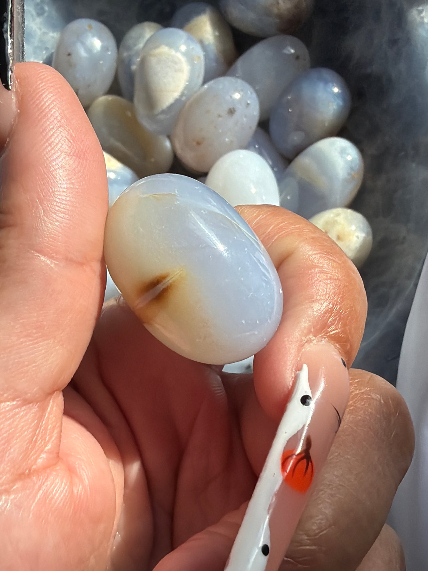 “Baby Blues” Blue Chalcedony Tumbles