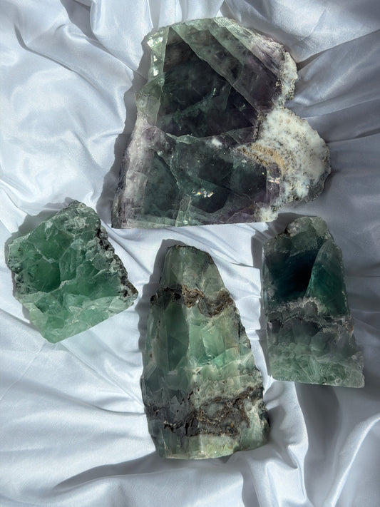 “Enchanted Lagoon” Self-Standing Fluorite Free Forms