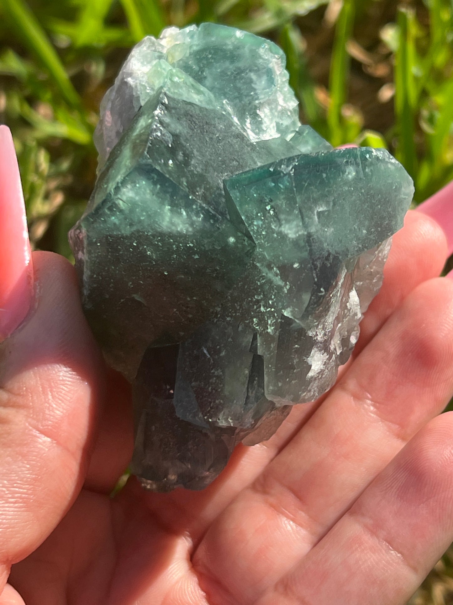 “Poolside” Medium Moroccan Fluorite Cluster