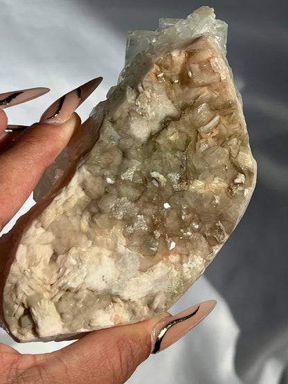 “Refreshed” Apophyllite & Peach Stilbite Cluster