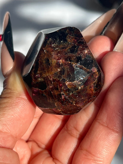 “Lifeblood” Polished Faceted Almandine Garnet Free Forms