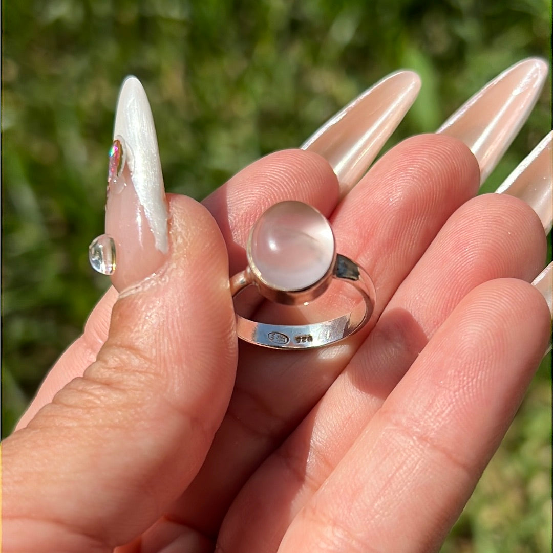 “Gemmy” Girasol Rose Quartz Ring