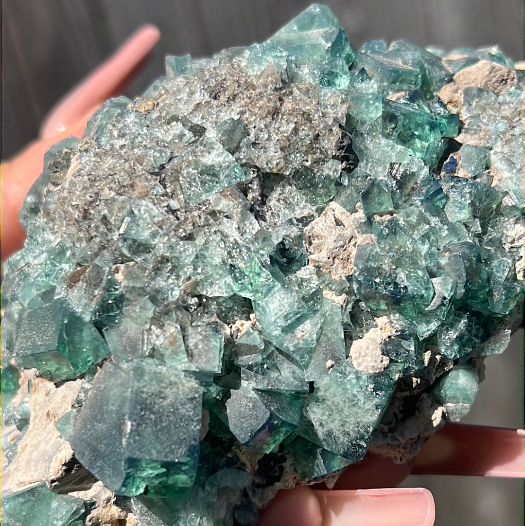 Heavy Metal Pocket English Fluorite Cluster