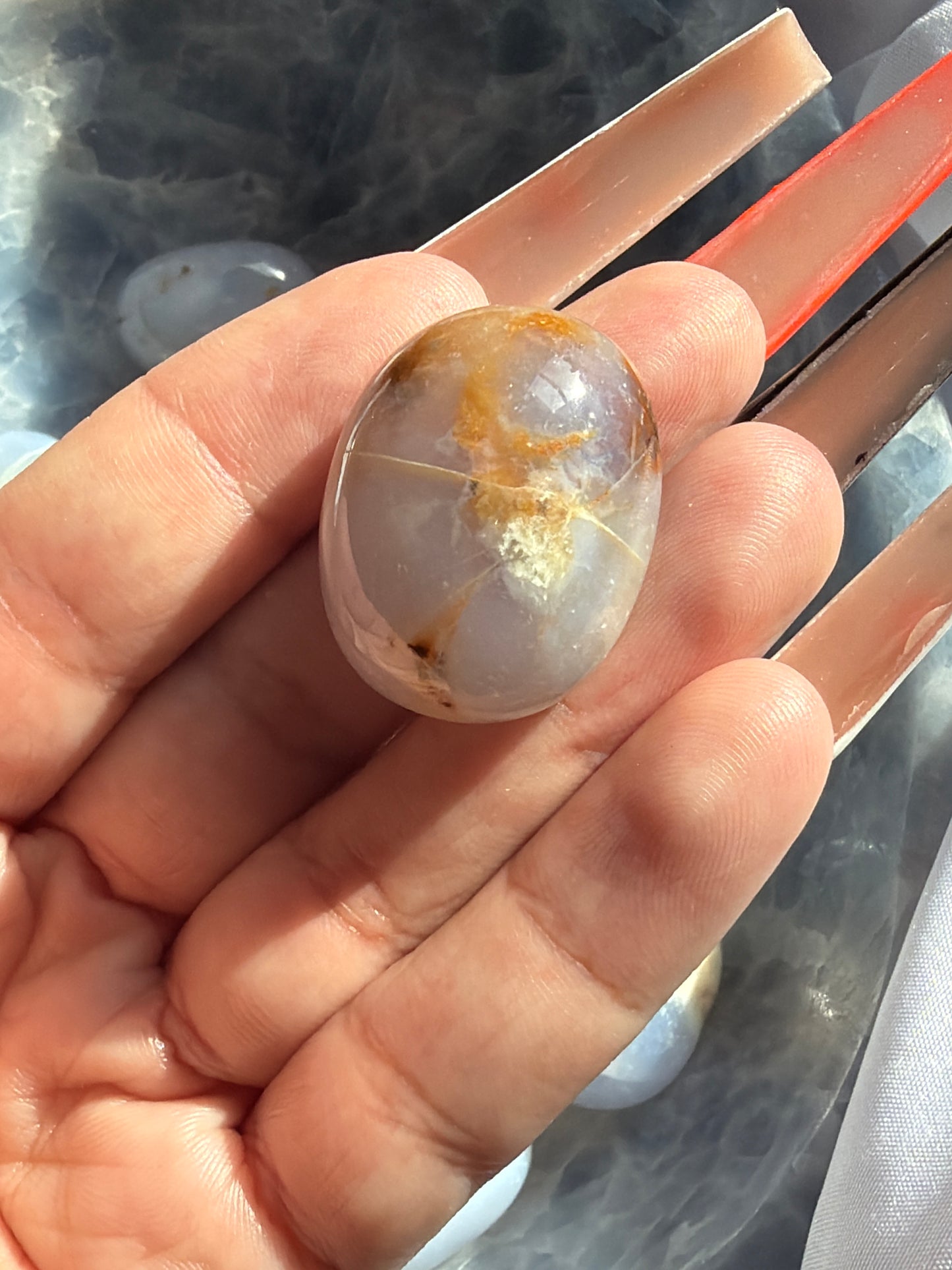 “Baby Blues” Blue Chalcedony Tumbles